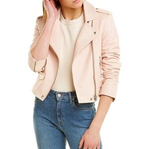 IRO Ashville Beige Leather Moto Jacket